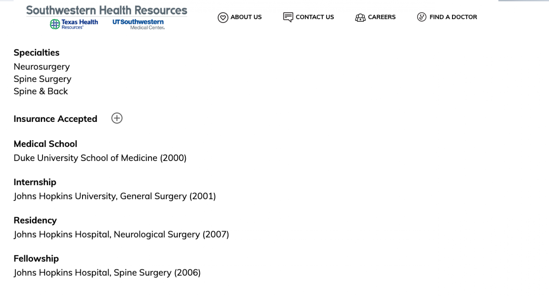 This shot shows more of the doctor's data as you scroll down the page - data which has been generated via the custom module connecting to the API.