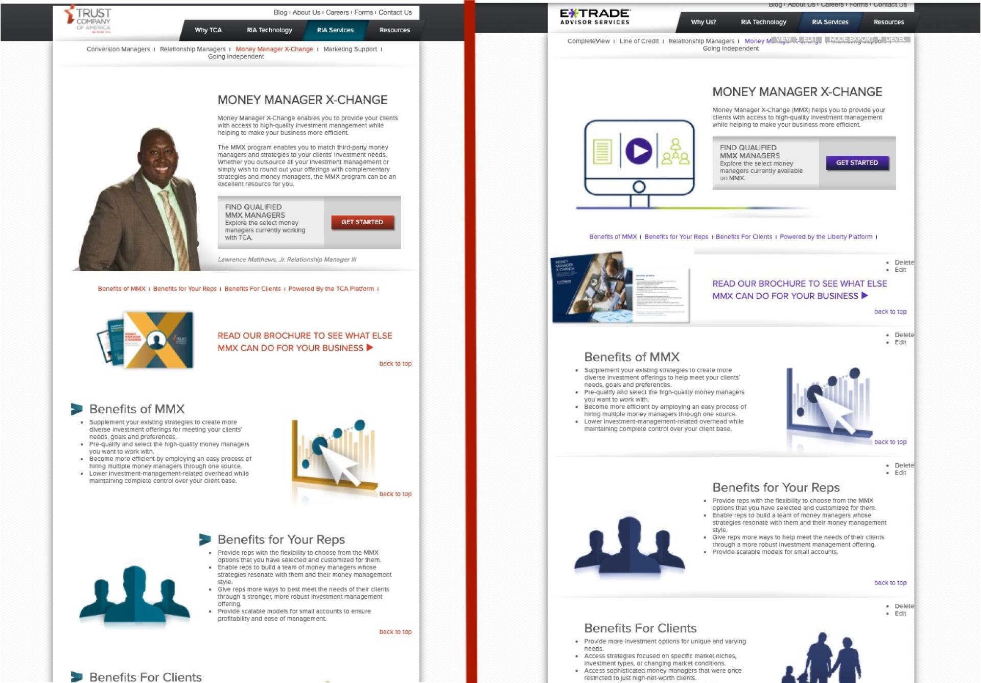 One last screenshot showing the theme changes applied to the MMX introduction page between TCA vs. E*TRADE.